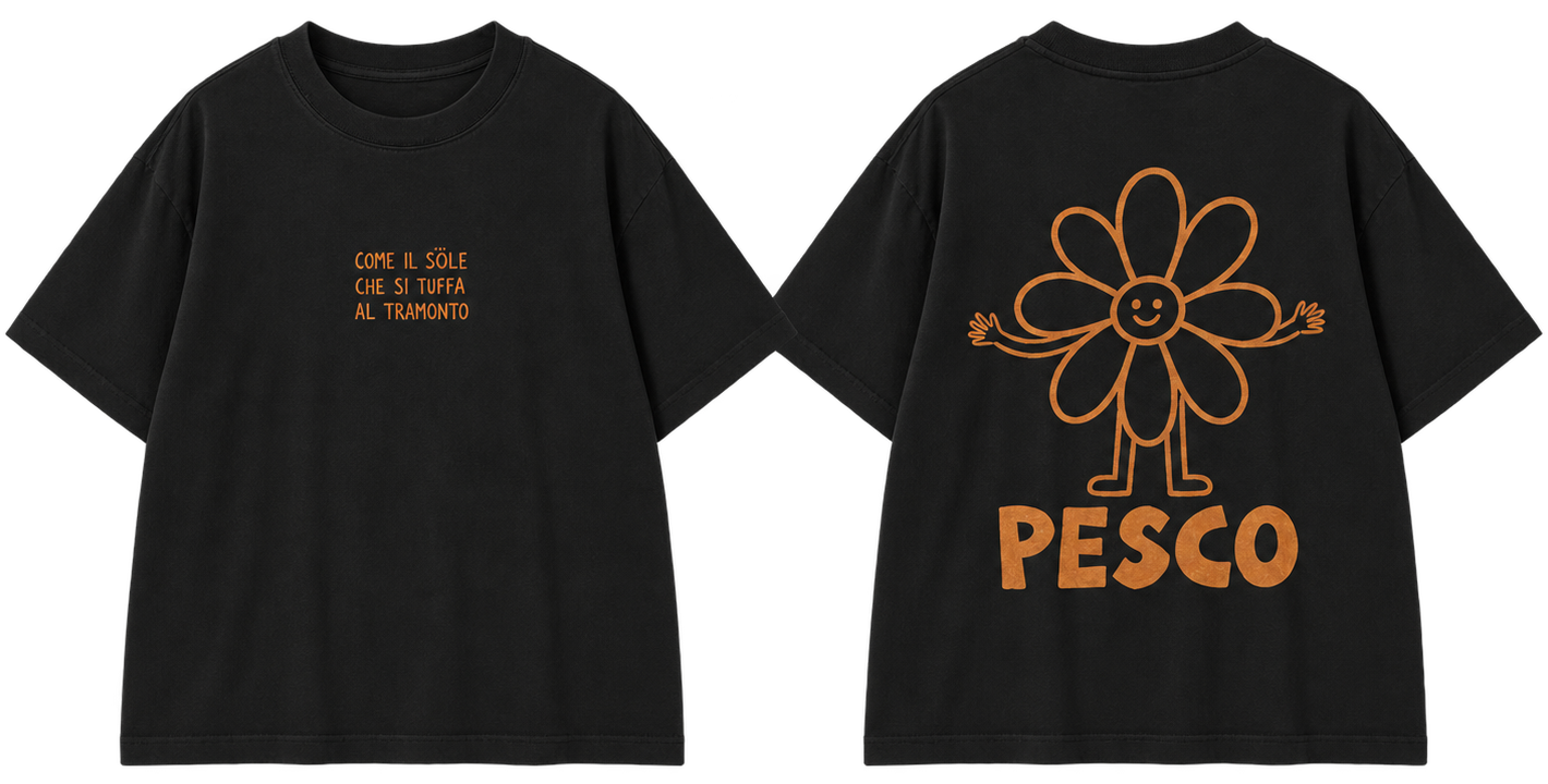Maglia nera Pesco fronte e retro