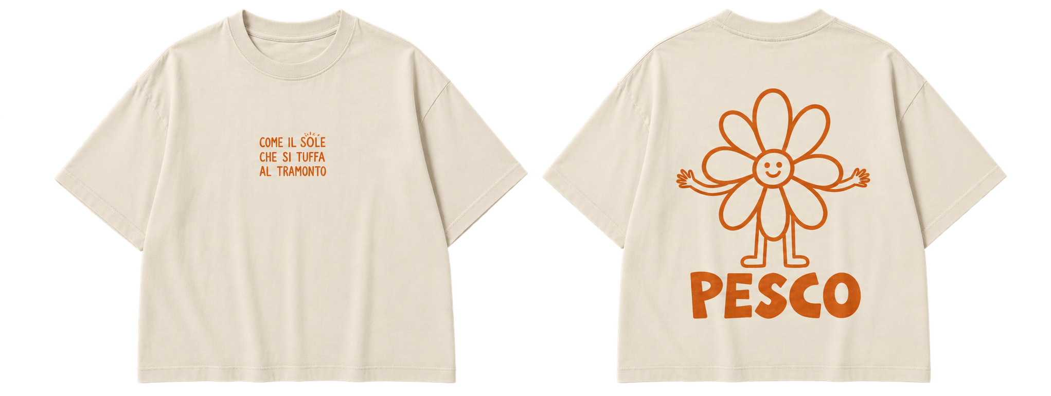 Maglia Natural Pesco fronte e retro